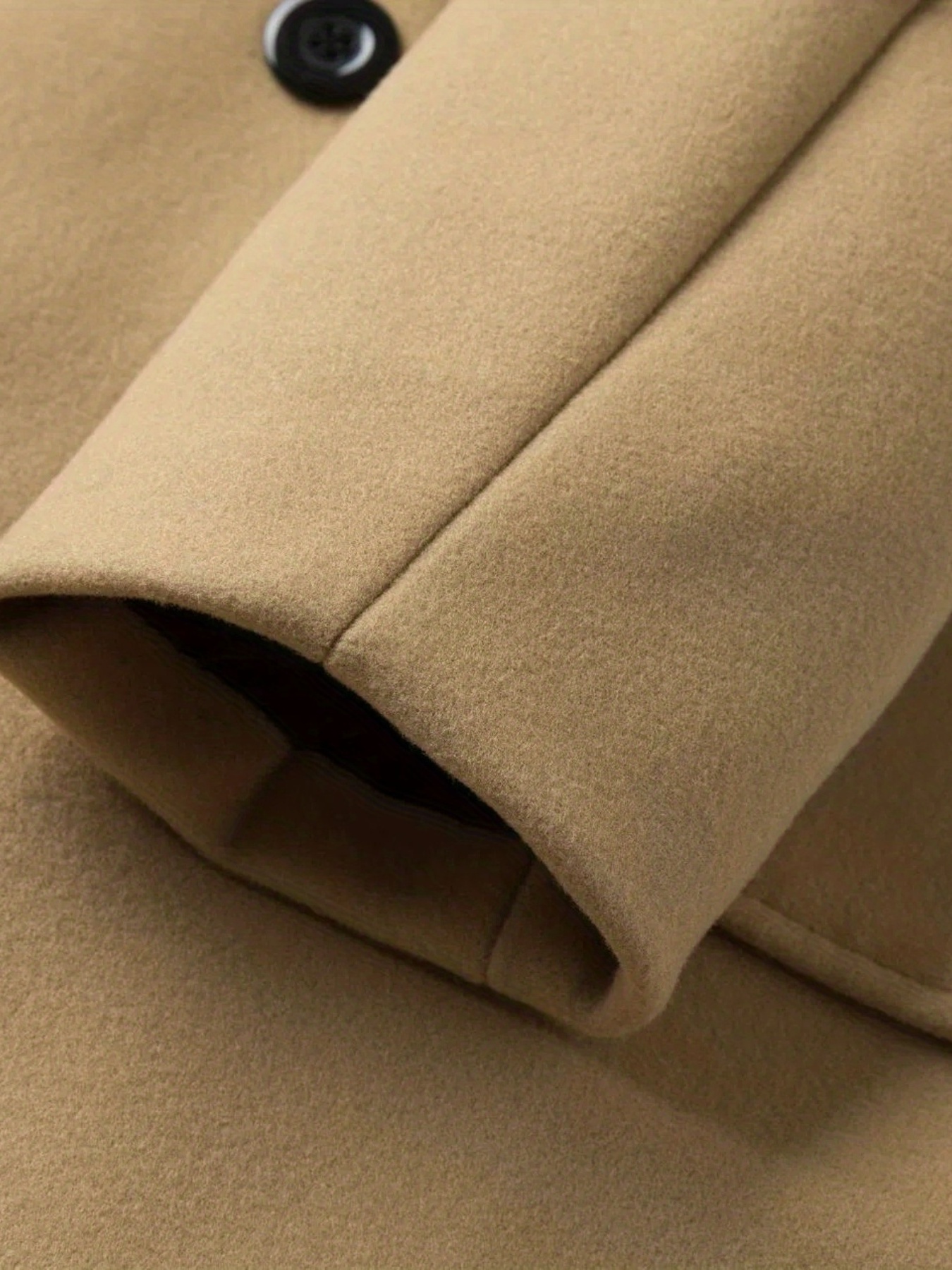 chic elegant double breasted trench coat mens casual lapel flap pocket woolen overcoat for fall winter business details 20