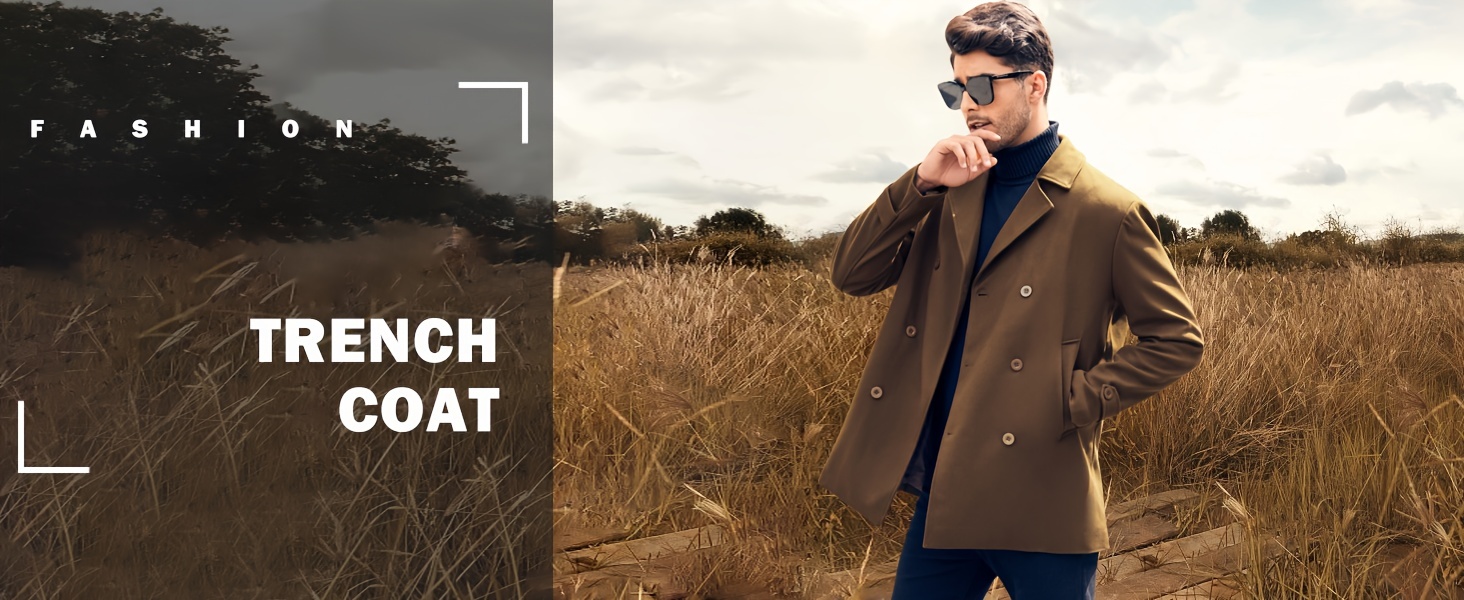 mens elegant trench coat mature double breasted overcoat for fall winter details 1