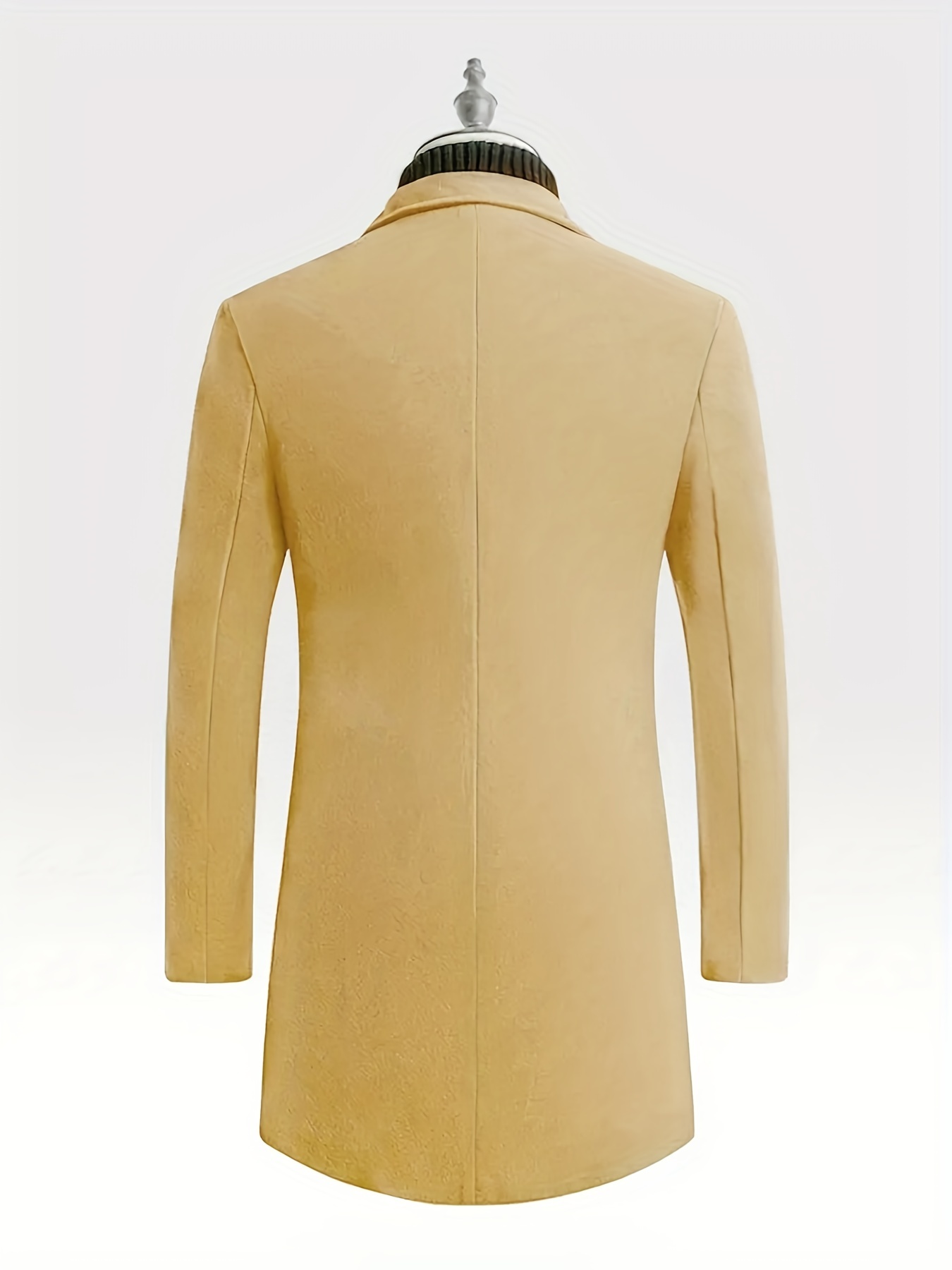 classic design trench coat mens semi formal button up lapel overcoat for fall winter business details 9