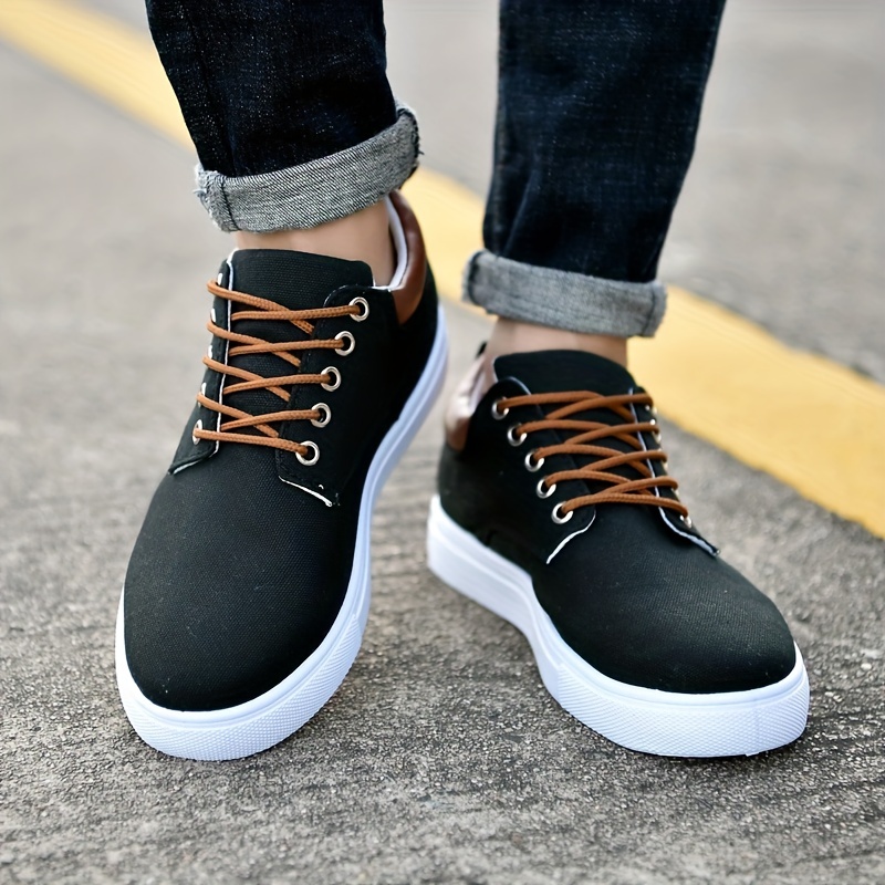 mens classic low top lace up canvas shoes fashion breathable skate shoes mens sneakers details 5