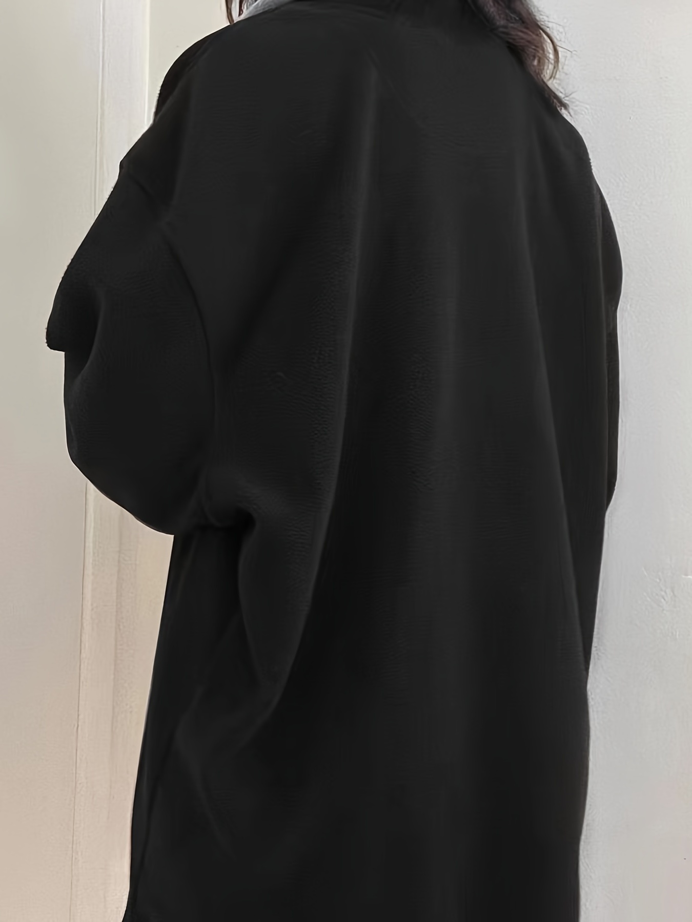 Retro Lapel Thermal Pullover, Casual Striped Colorblock Fashion Loose Long Sleeve Sweatshirt, Women's Clothing