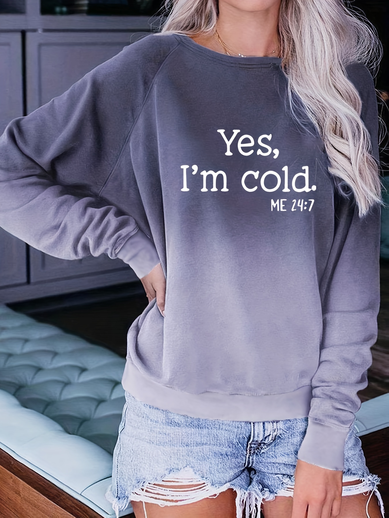 funny letter print crew neck pullover sweatshirt casual long sleeve sweatshirt for spring fall womens clothing details 3