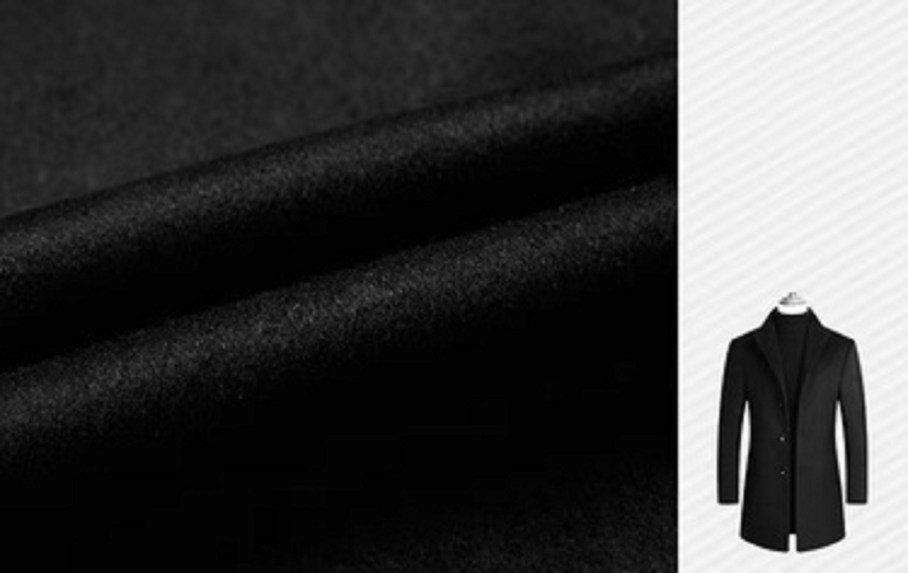 new mens business coat slim long woolen coat details 6