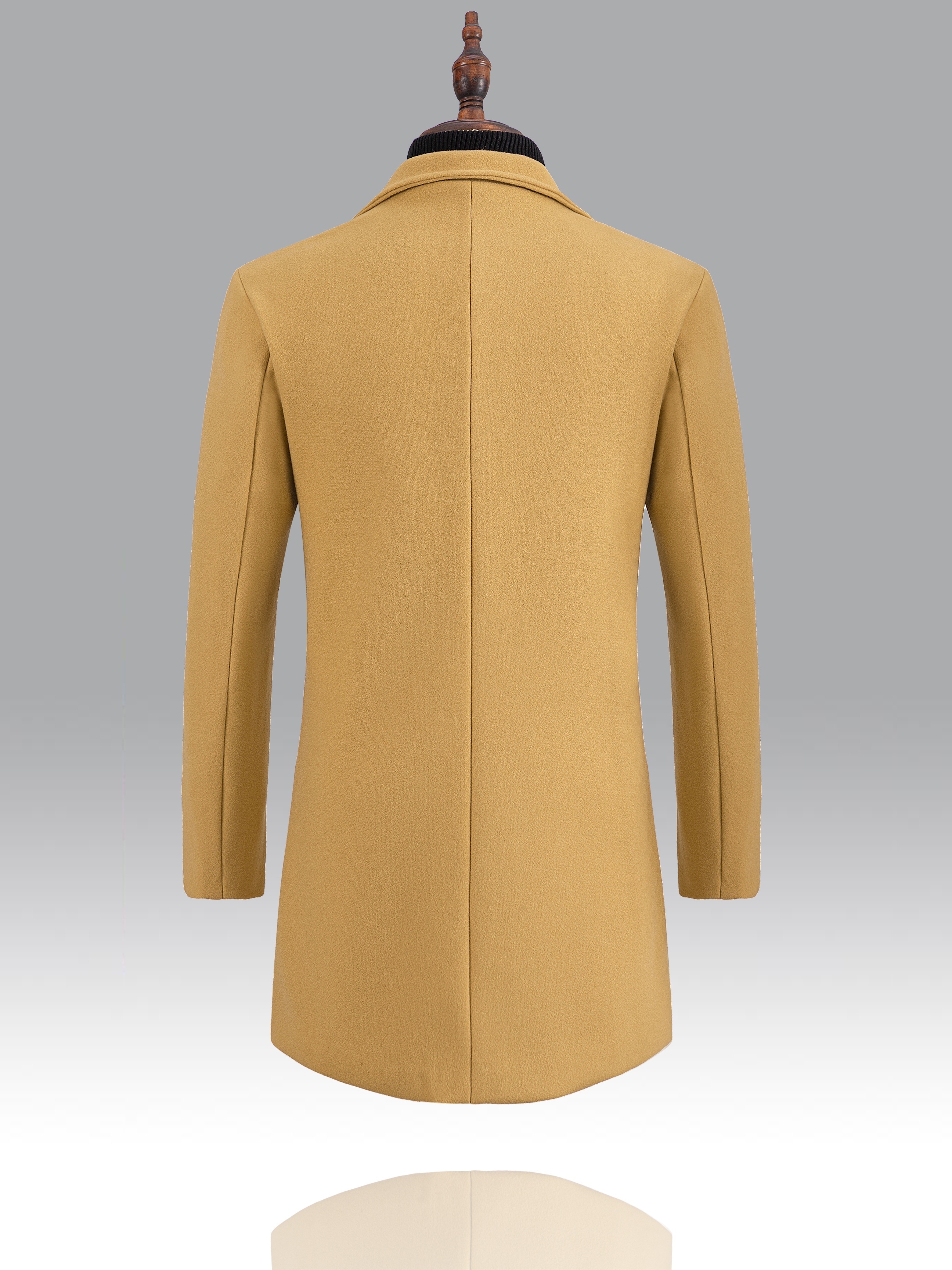 classic design warm coat mens semi formal mid length button up lapel coat for fall winter business details 11