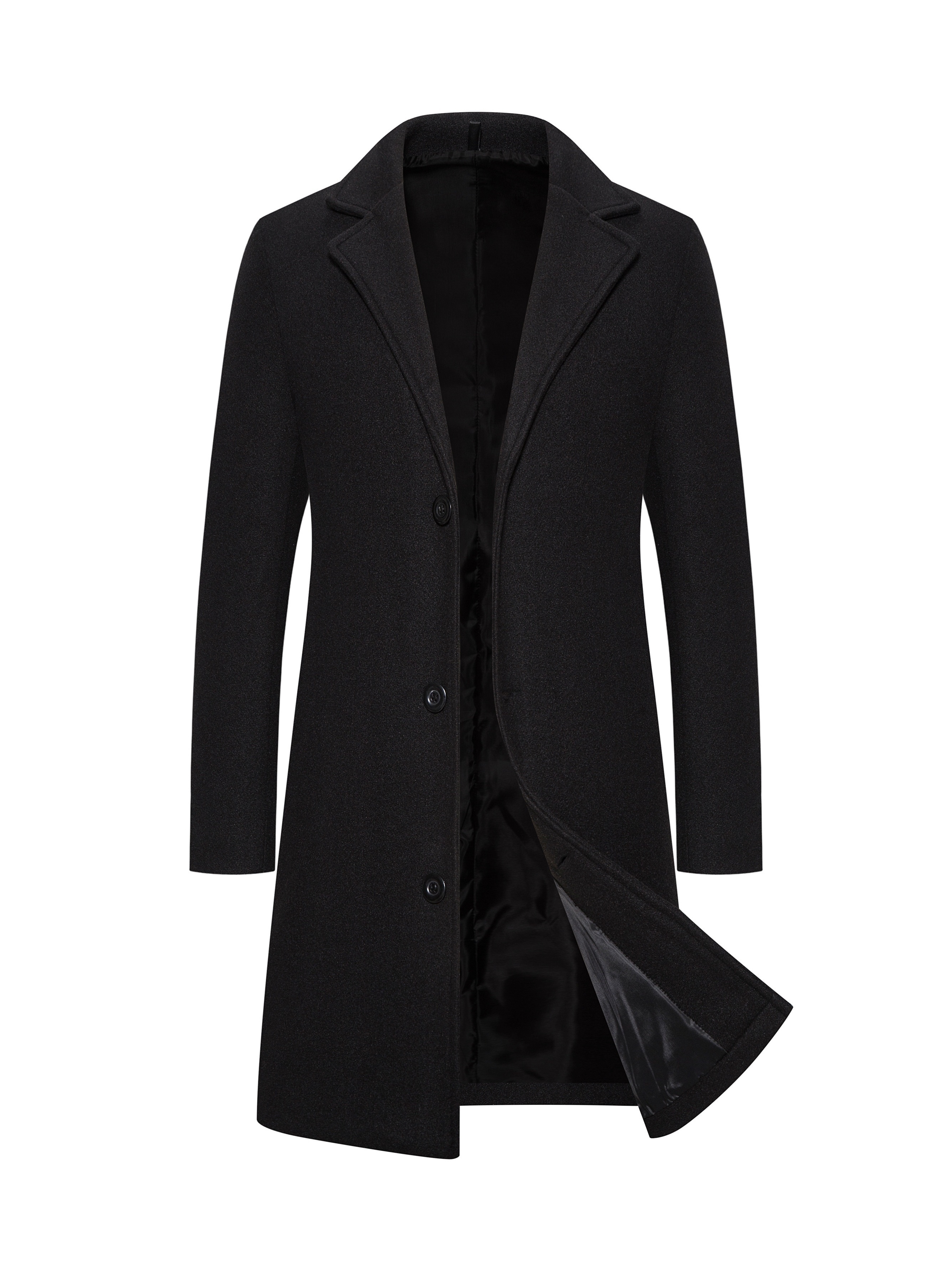 new mens mid length single breasted trench coat jacket details 26