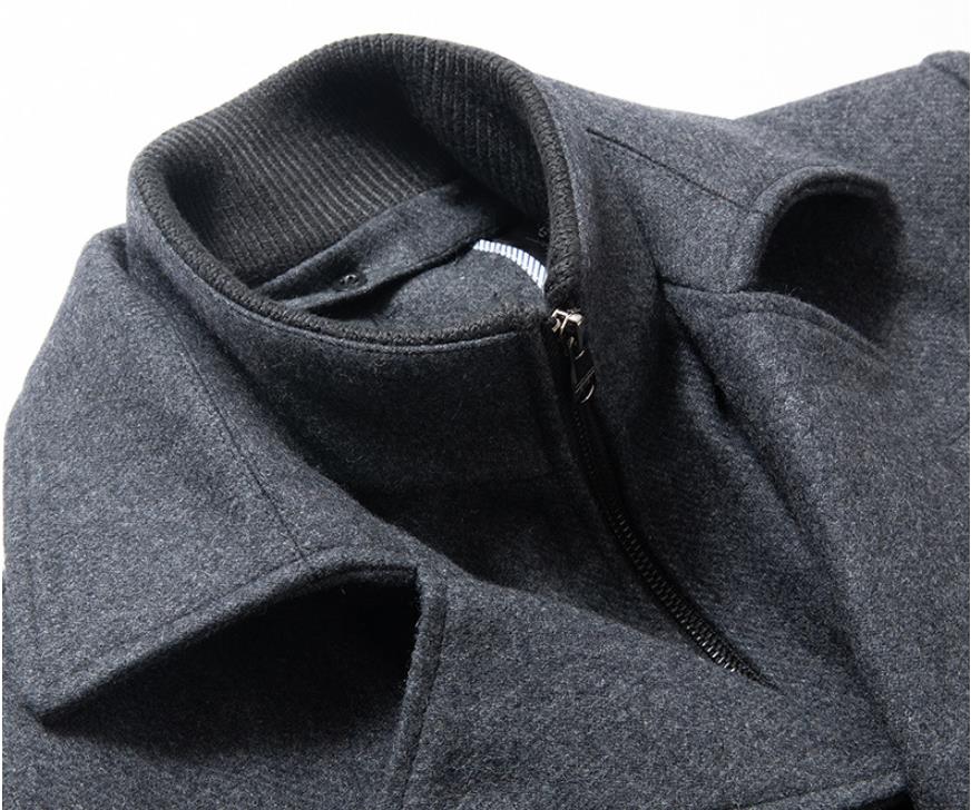 new wool coat mens business casual thick warm slim jacket details 10