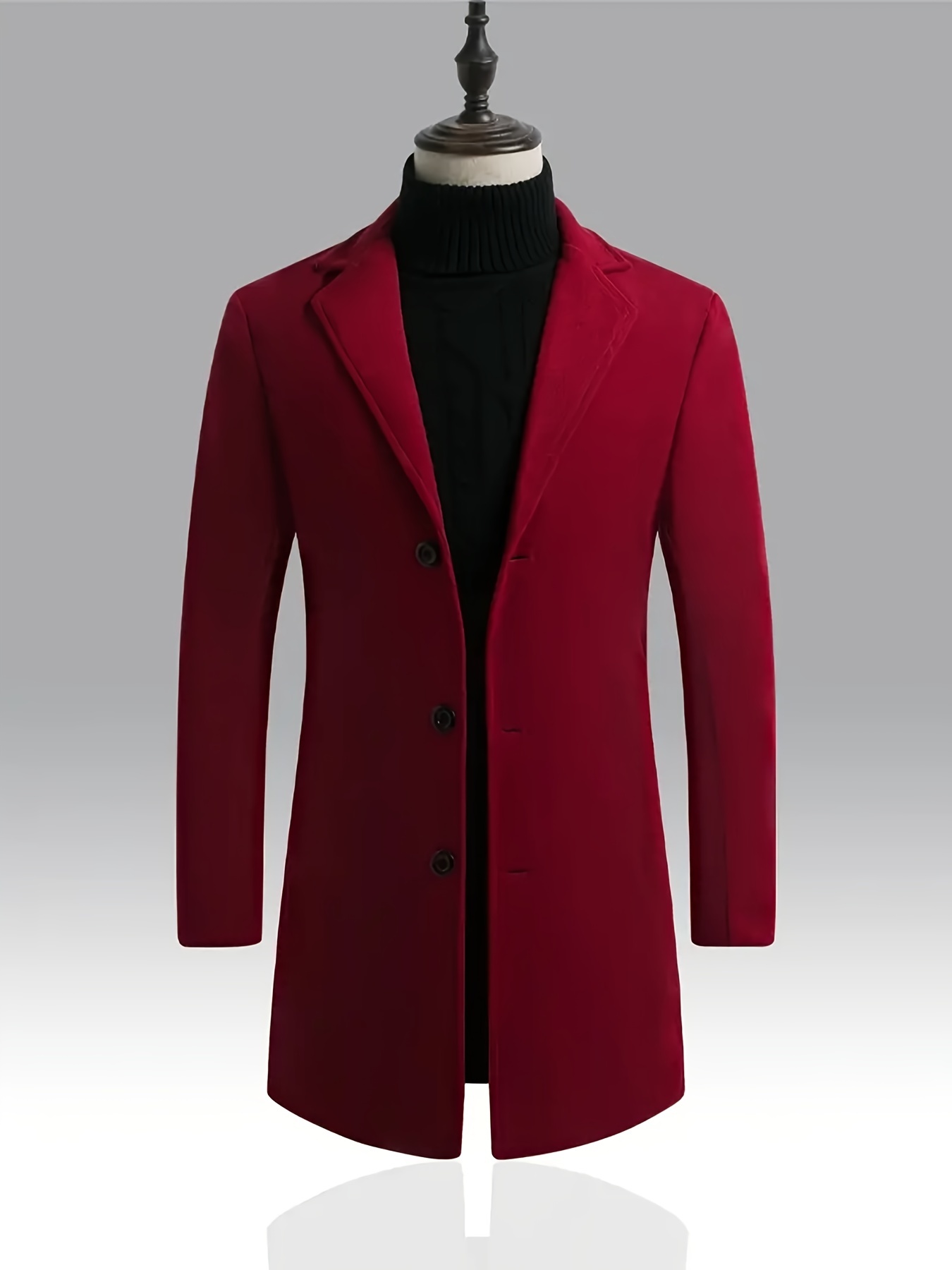 classic design trench coat mens semi formal button up lapel overcoat for fall winter business details 12