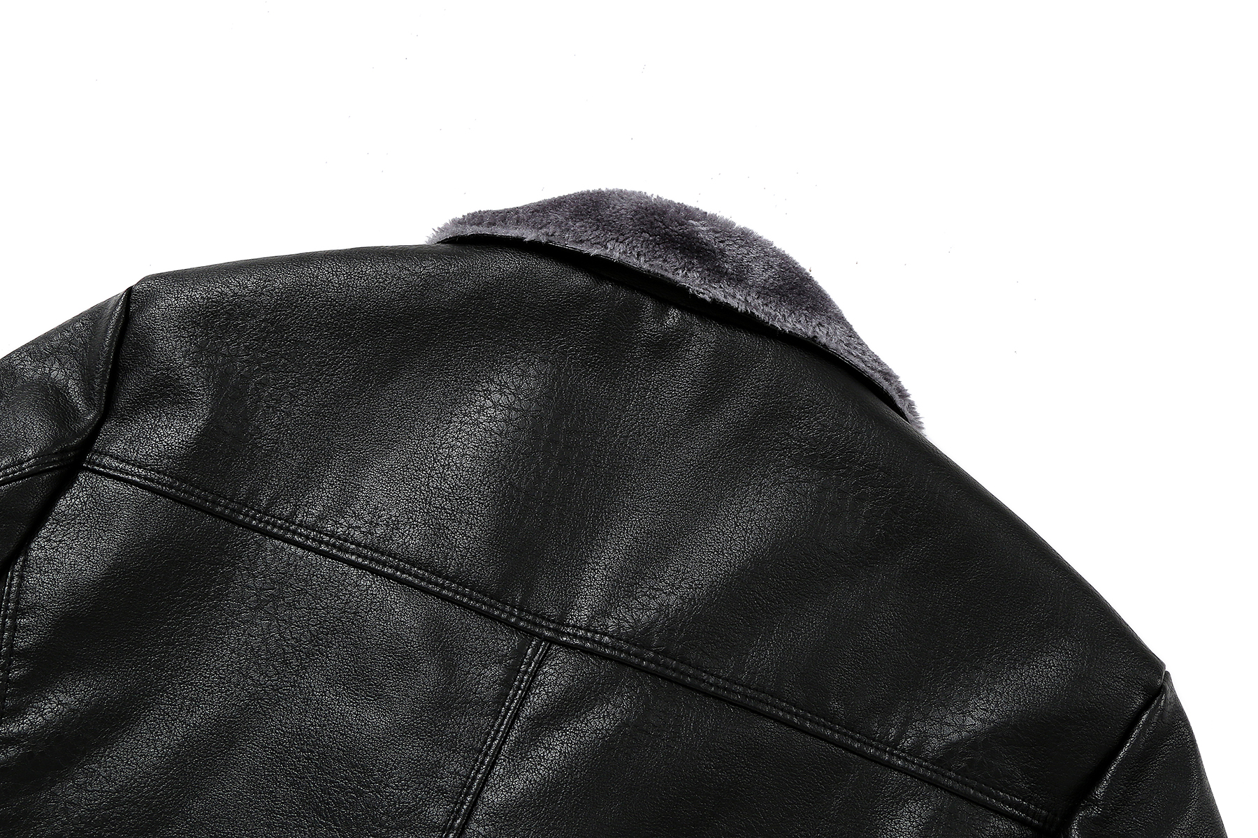 button trench coats, mens casual faux pu leather long sleeves button trench coats details 9