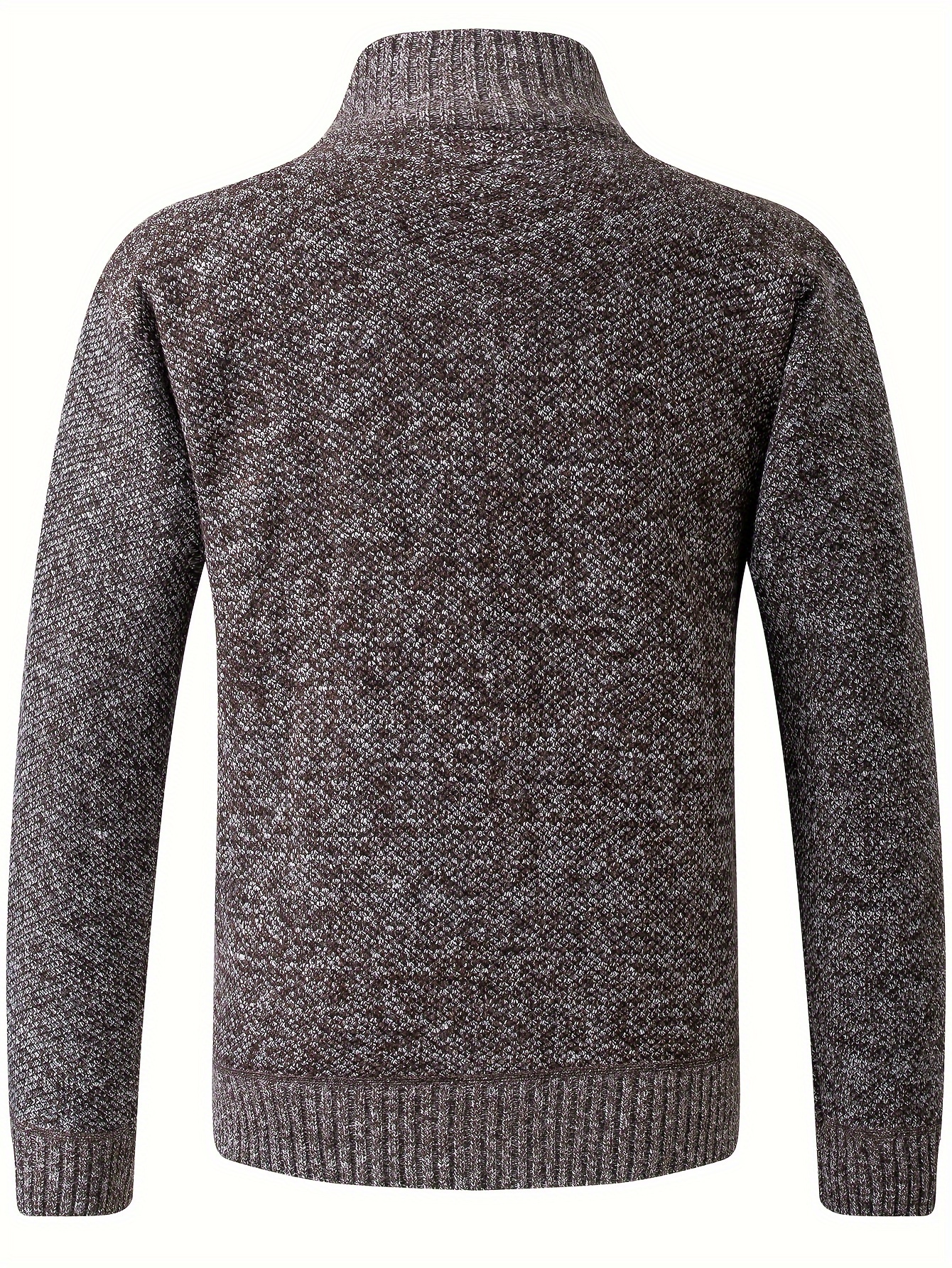 warm stand collar fleece jacket mens semi formal comfortable solid color zip up knitted cardigan for spring fall details 11