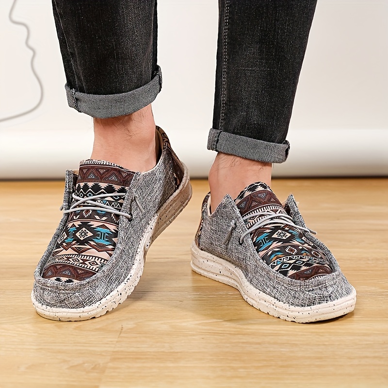 mens canvas loafer shoes with decorative shoelaces breathable lightweight non slip slip on shoes mens shoes spring and summer details 6