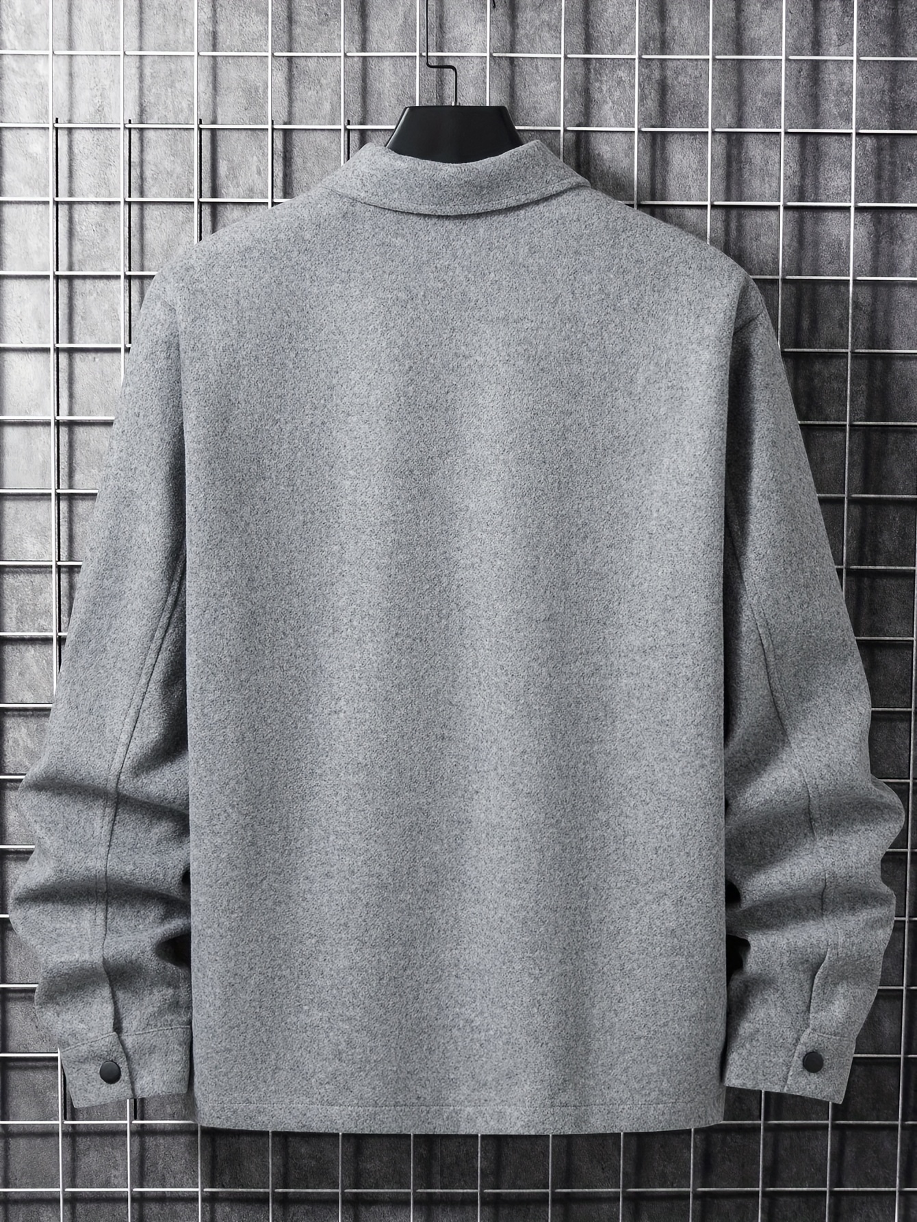 mens casual woolen flap pocket jacket chic button up mature coat for fall winter details 1