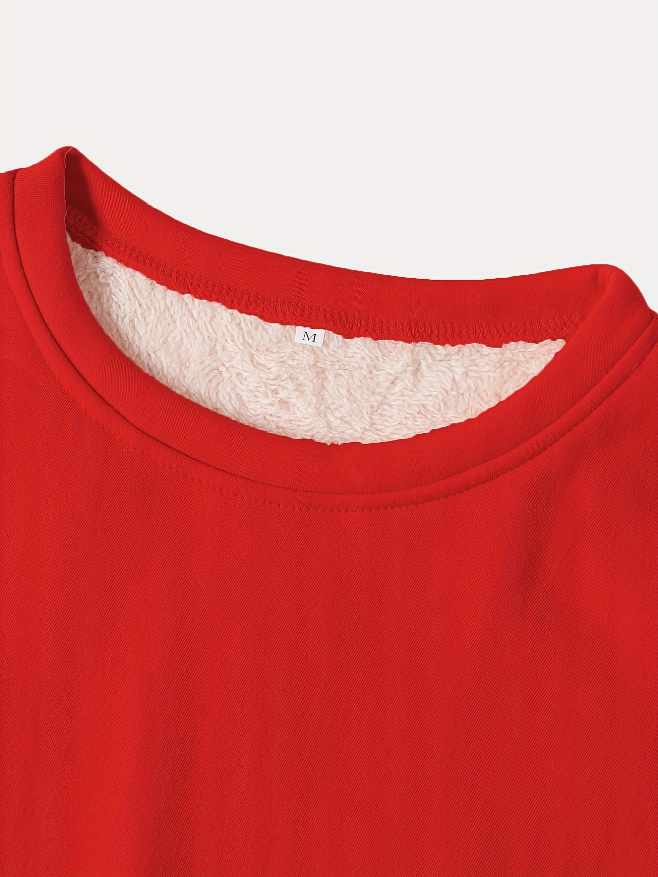 solid crew neck thermal sweatshirt casual long sleeve simple sweatshirt for fall winter womens clothing details 9