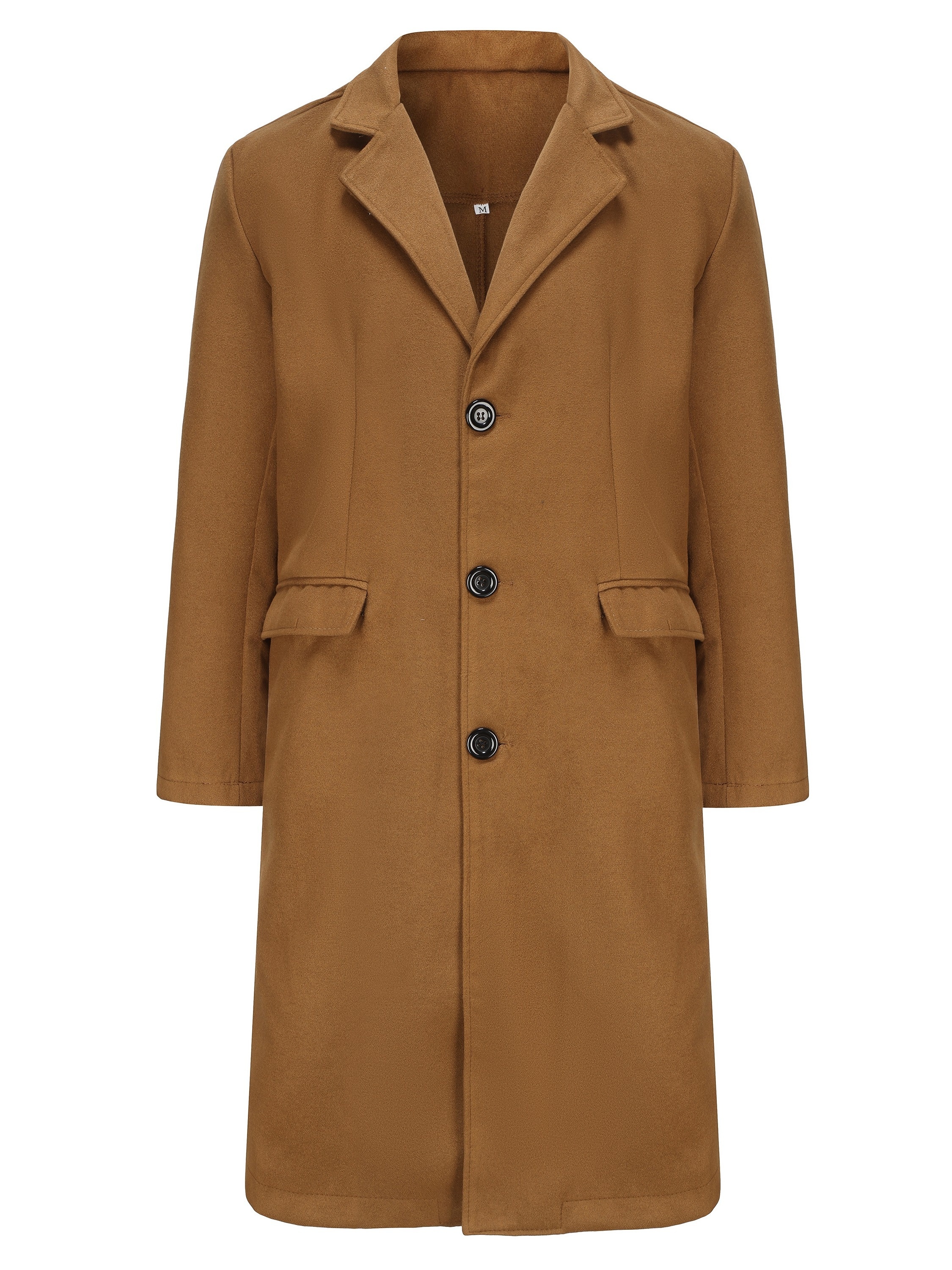 Men s Classic Design Stylish Long Sleeve Coat Windbreaker Lapel Long Overcoat For Autumn Winter details 2