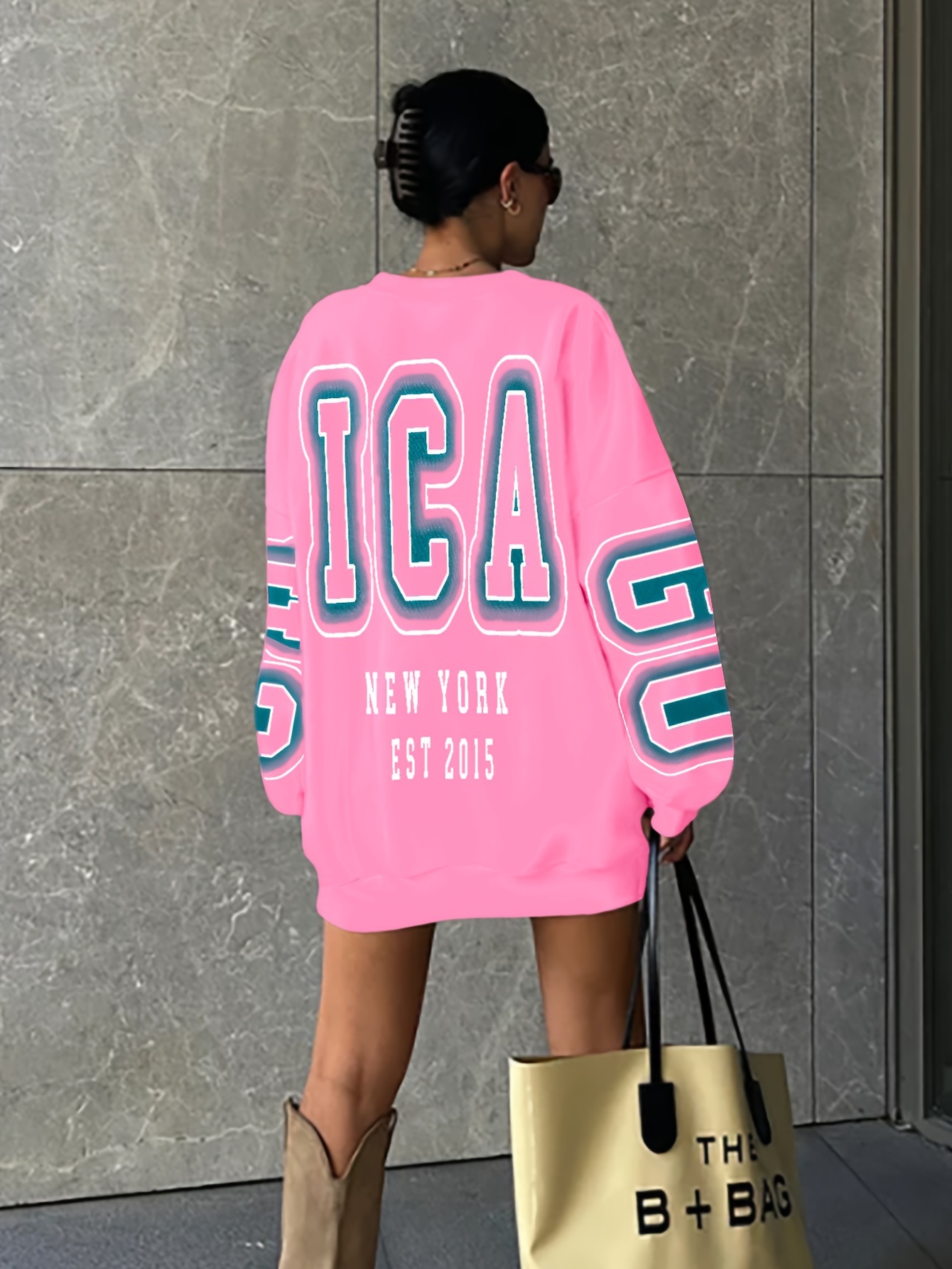 letter print drop shoulder sweatshirt casual long sleeve crew neck sweatshirt for fall winter womens clothing details 13