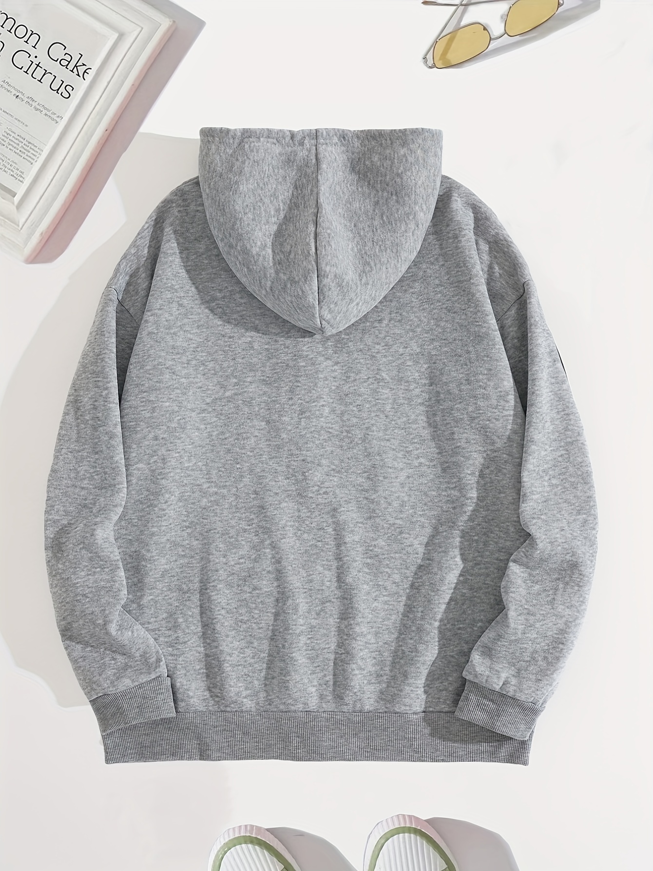zip up solid hoodies casual long sleeve kangaroo pocket drawstring sweatshirt womens clothing details 26