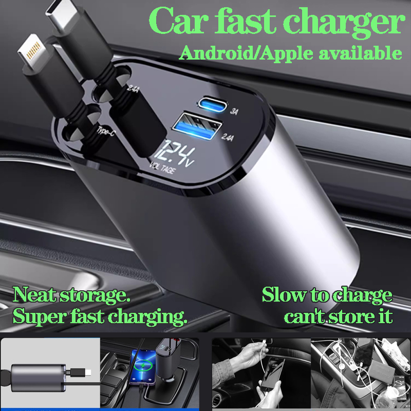 Fast Charge Retractable Car Charger