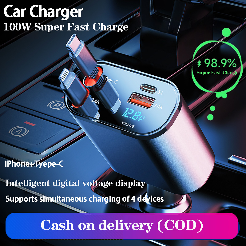 Fast Charge Retractable Car Charger