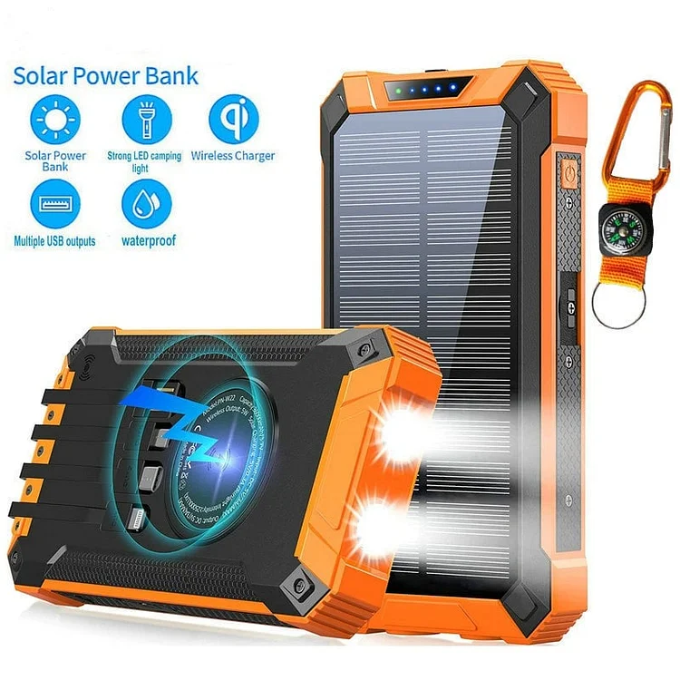 ⚡Portable Wireless Solar Power Bank