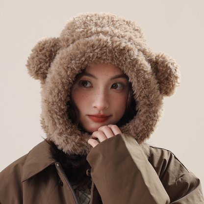小熊巴拉克拉法帽加厚保暖護耳防風帽