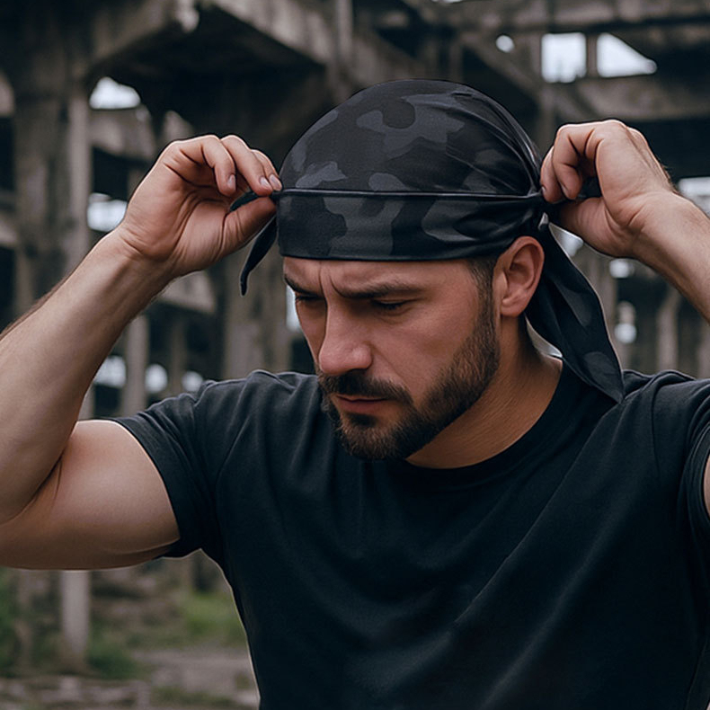 海盜頭巾帽薄款透氣戶外騎行機車包頭帽吸汗速幹