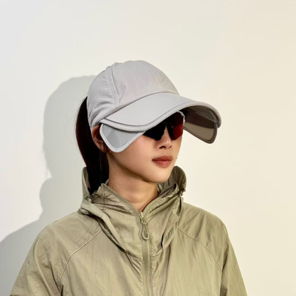 加大帽檐遮陽防曬帽速幹可扎馬尾空頂帽