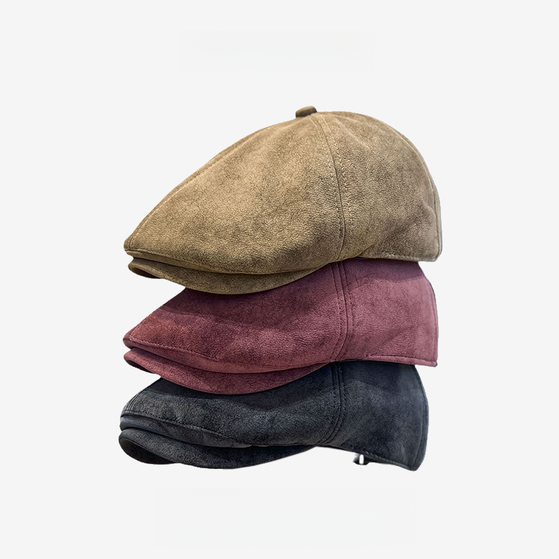 英倫復古皮質前進帽文藝畫家報童帽反戴貝雷帽鴨咀帽