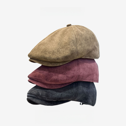 英倫復古皮質前進帽文藝畫家報童帽反戴貝雷帽鴨咀帽