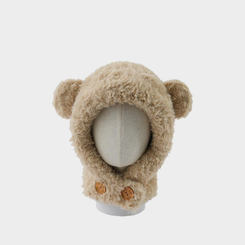 小熊巴拉克拉法帽加厚保暖護耳防風帽
