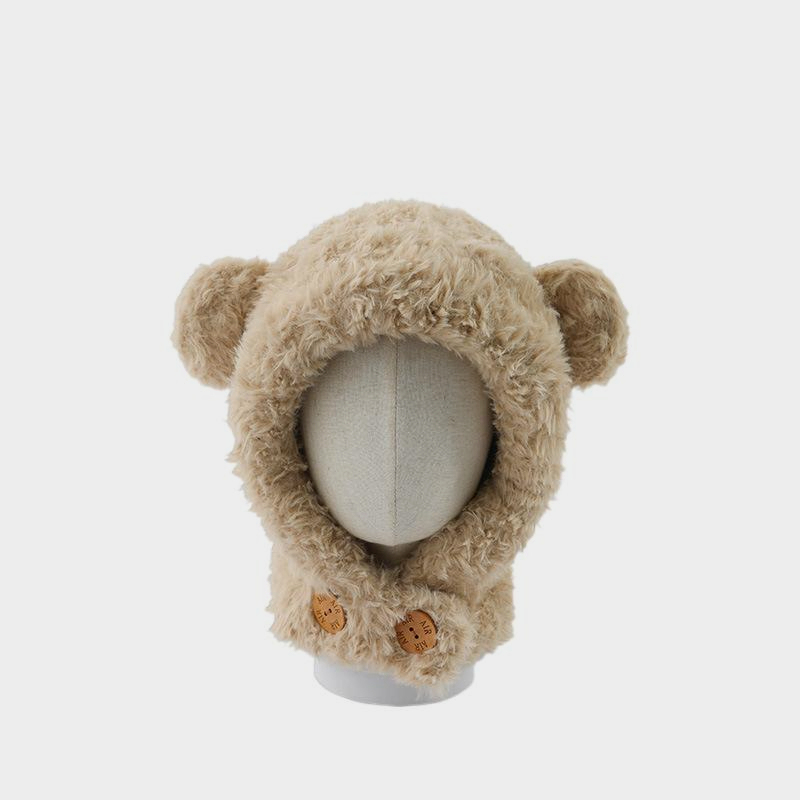 小熊巴拉克拉法帽加厚保暖護耳防風帽