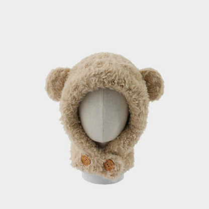 小熊巴拉克拉法帽加厚保暖護耳防風帽