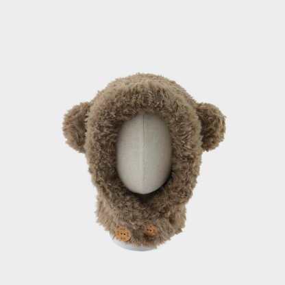 小熊巴拉克拉法帽加厚保暖護耳防風帽