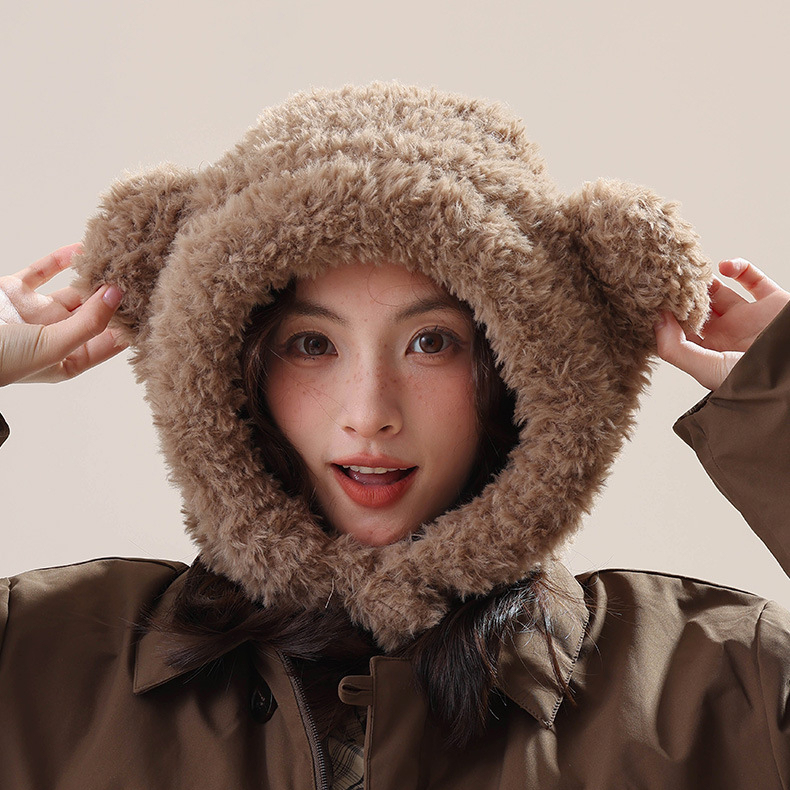 小熊巴拉克拉法帽加厚保暖護耳防風帽