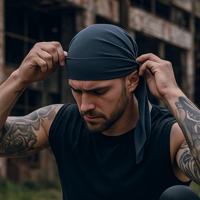 海盜頭巾帽速乾透氣戶外騎行機車包頭帽吸汗薄款