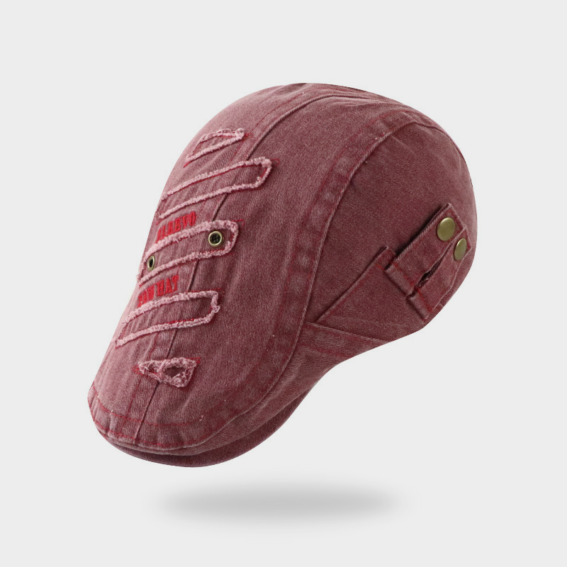 小衆個性帽子水洗做舊鴨舌帽