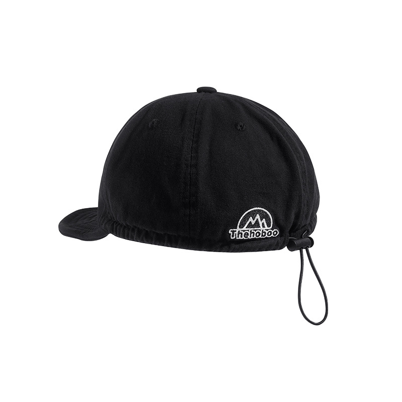 短檐抽繩男女同款百搭遮陽防曬帽軟頂棒球帽純棉透氣-uolomall