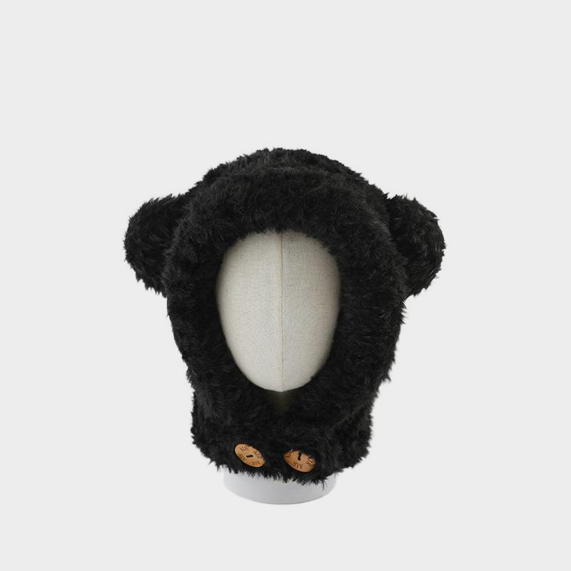 小熊巴拉克拉法帽加厚保暖護耳防風帽