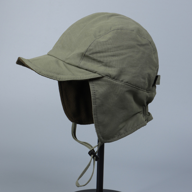 戶外搖粒絨內裏保暖尼龍防潑水滑雪護耳帽