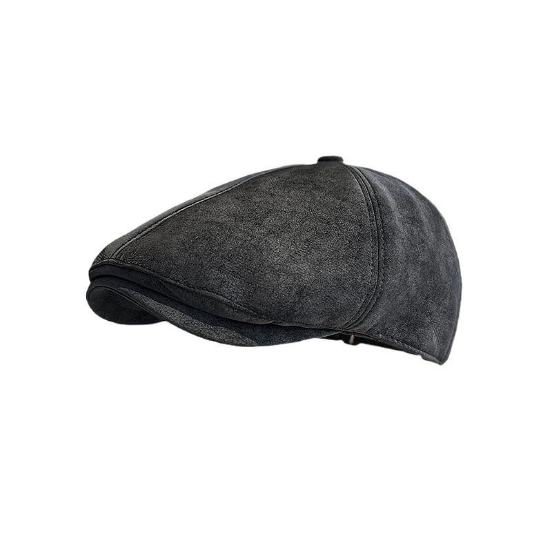 英倫復古皮質前進帽文藝畫家報童帽反戴貝雷帽鴨咀帽