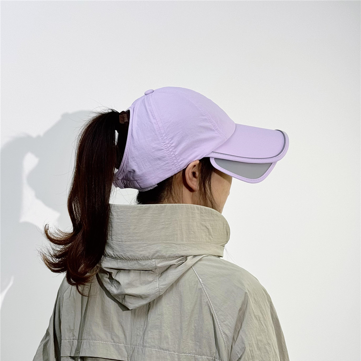 加大帽檐遮陽防曬帽速幹可扎馬尾空頂帽