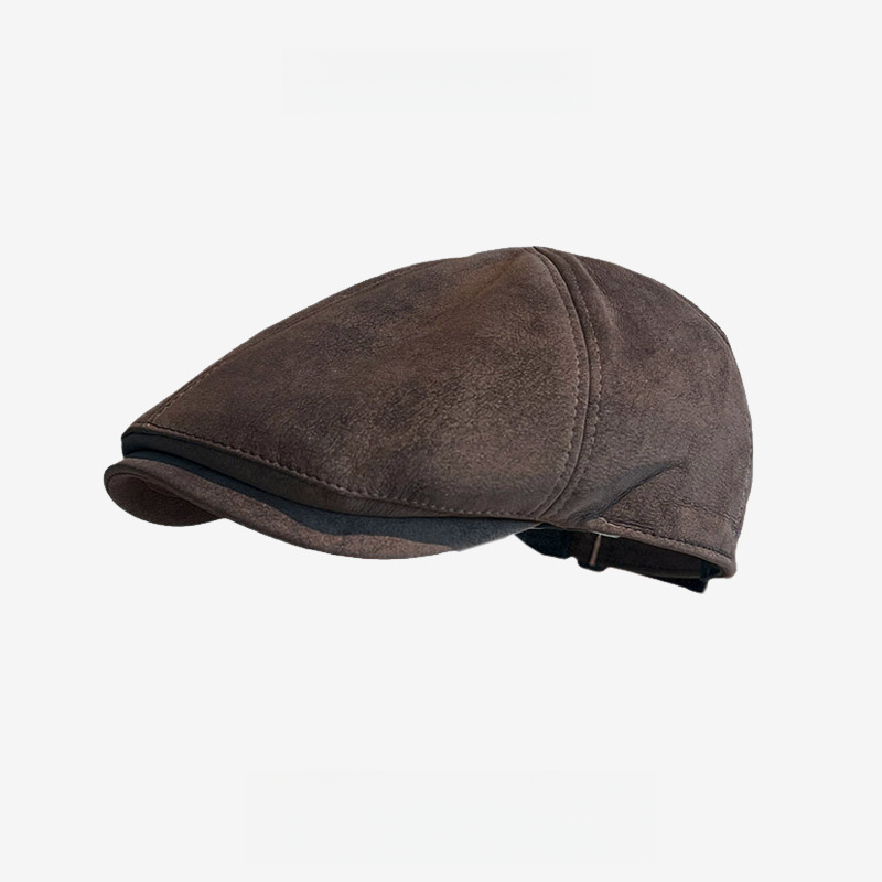 英倫復古皮質前進帽文藝畫家報童帽反戴貝雷帽鴨咀帽