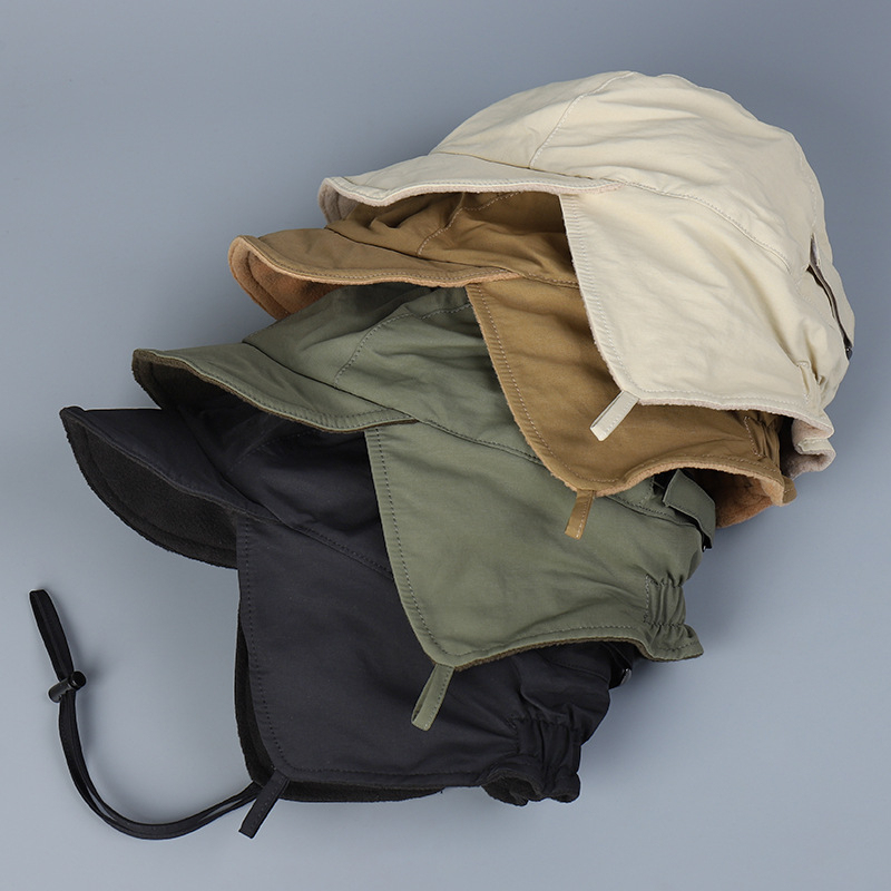 戶外搖粒絨內裏保暖尼龍防潑水滑雪護耳帽