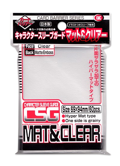 KMC Sleeve Character Sleeve Guard Standard Size 60pcs - Mat & Clear - Compatible with Pokemon, One Piece, Yugioh, & Magic the Gathering - PTCG, OPTCG, MTG