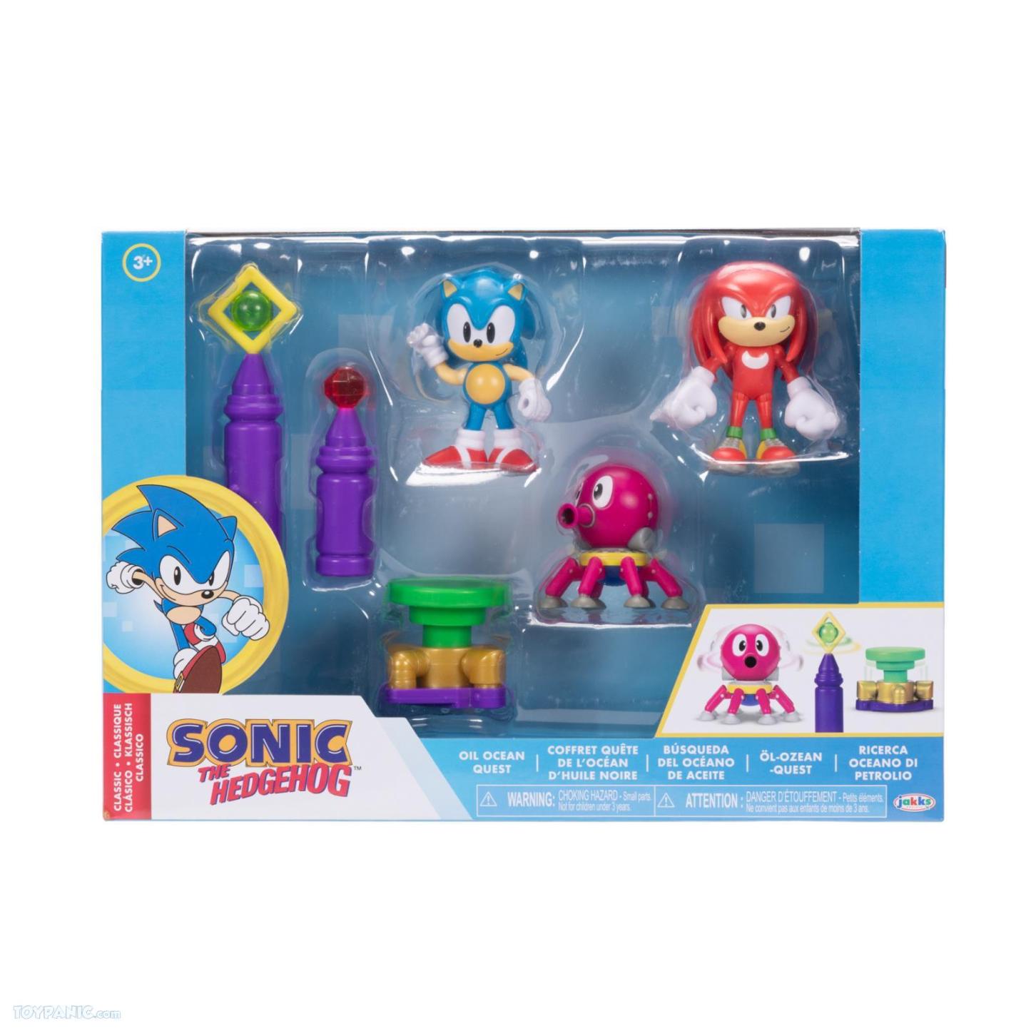 SEGA Sonic The Hedgehog 2.5 Inch Oil Ocean Diorama set Action Figurines - Sonic & Knuckles by Jakks Pacific