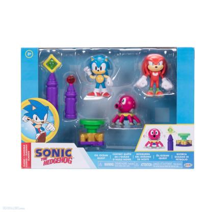 SEGA Sonic The Hedgehog 2.5 Inch Oil Ocean Diorama set Action Figurines - Sonic & Knuckles by Jakks Pacific