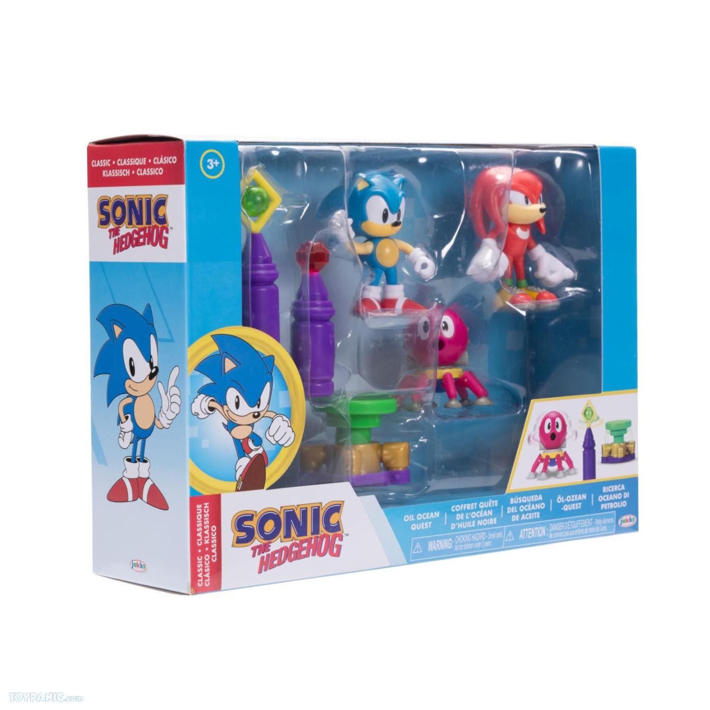 SEGA Sonic The Hedgehog 2.5 Inch Oil Ocean Diorama set Action Figurines - Sonic & Knuckles by Jakks Pacific