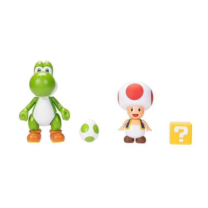 Nintendo 4" Figure 2 Pack: Yoshi & Toad by Jakks Pacific