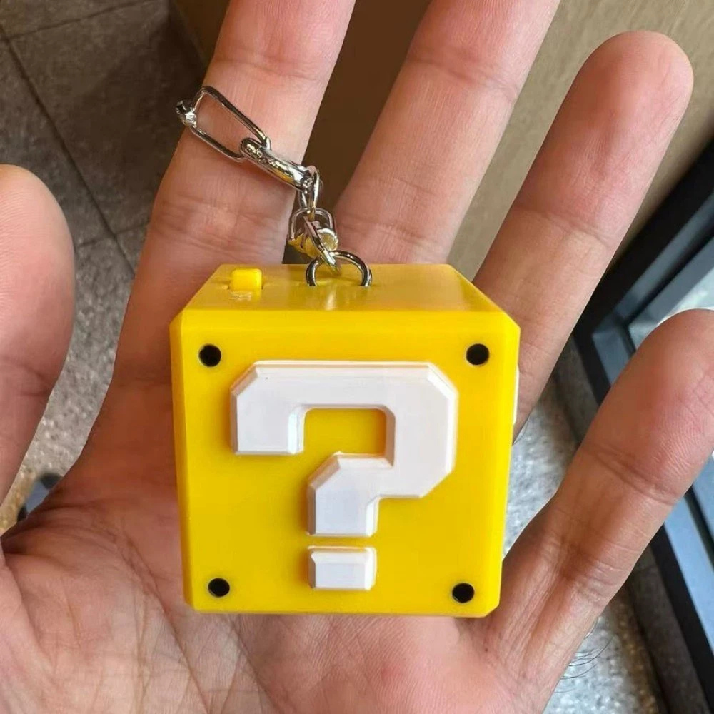 Super Mario Question Cube Key Chain with Light & Sound