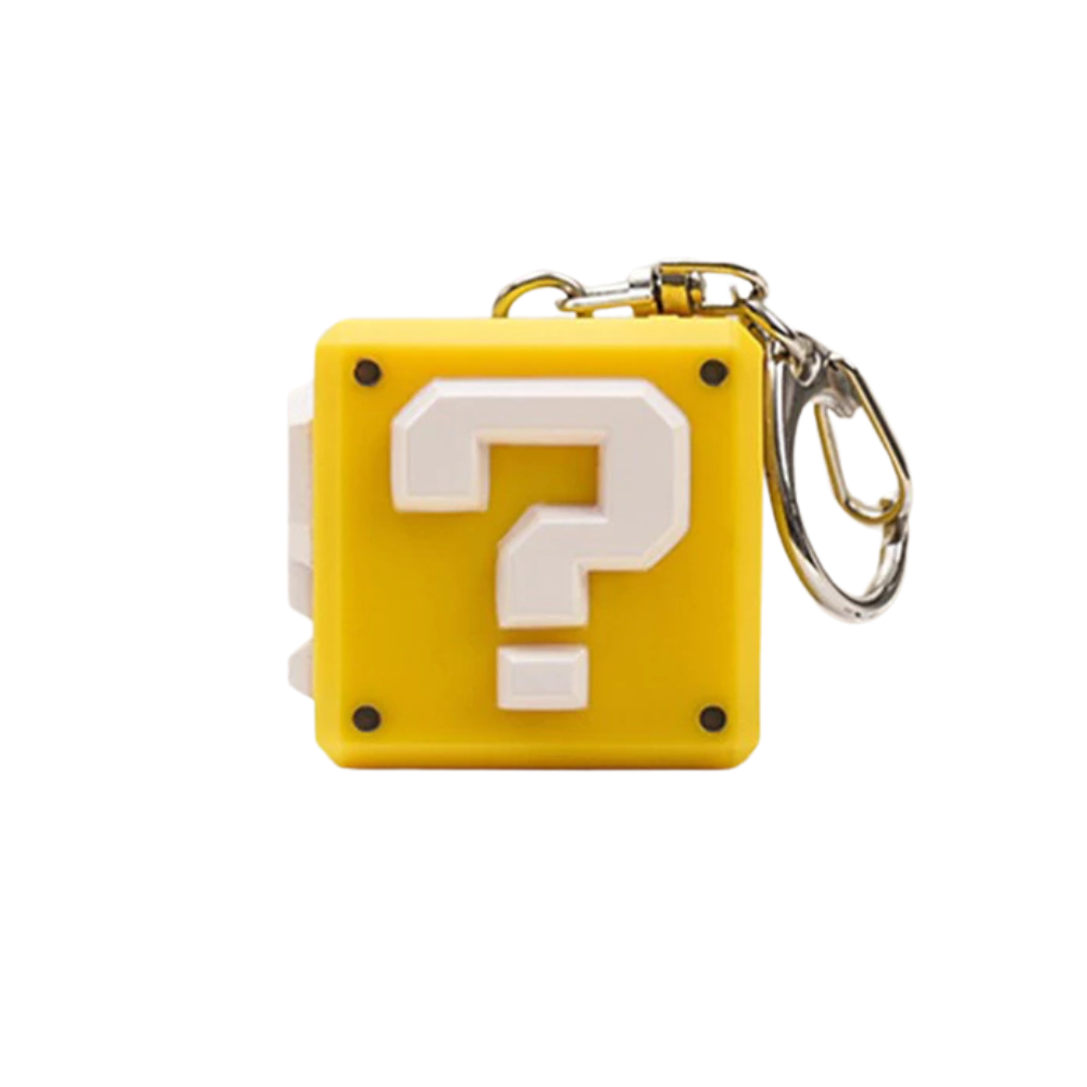 Super Mario Question Cube Key Chain with Light & Sound