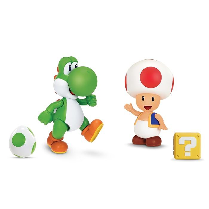 Nintendo 4" Figure 2 Pack: Yoshi & Toad by Jakks Pacific