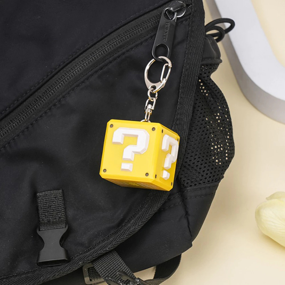 Super Mario Question Cube Key Chain with Light & Sound